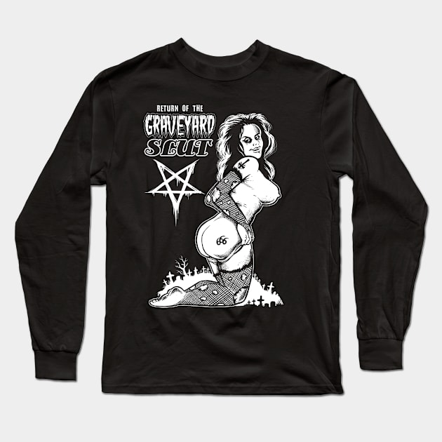 Sexy graveyard Pinup Long Sleeve T-Shirt by wildsidecomix